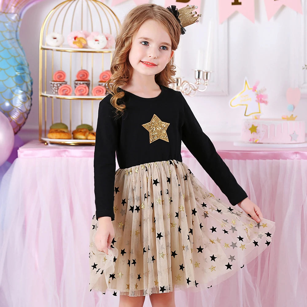Winter Girls Star Princess Party Dress