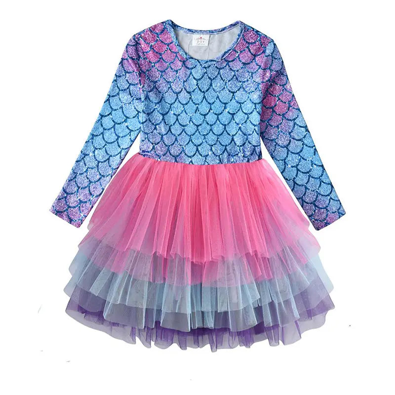 Winter Girls Star Princess Party Dress