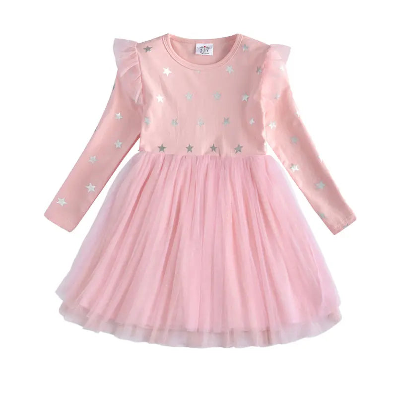 Winter Girls Star Princess Party Dress