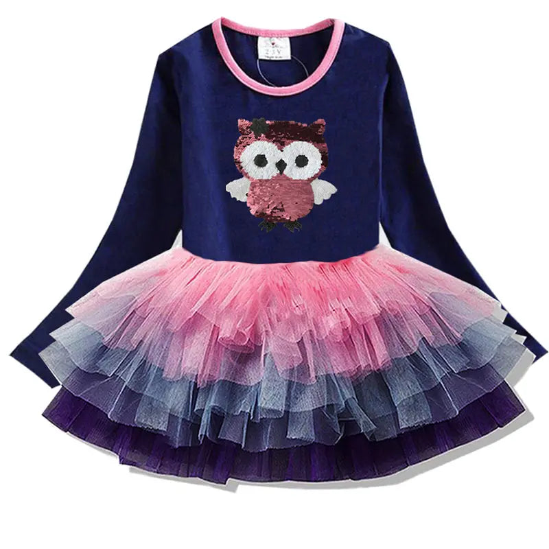 Winter Girls Star Princess Party Dress