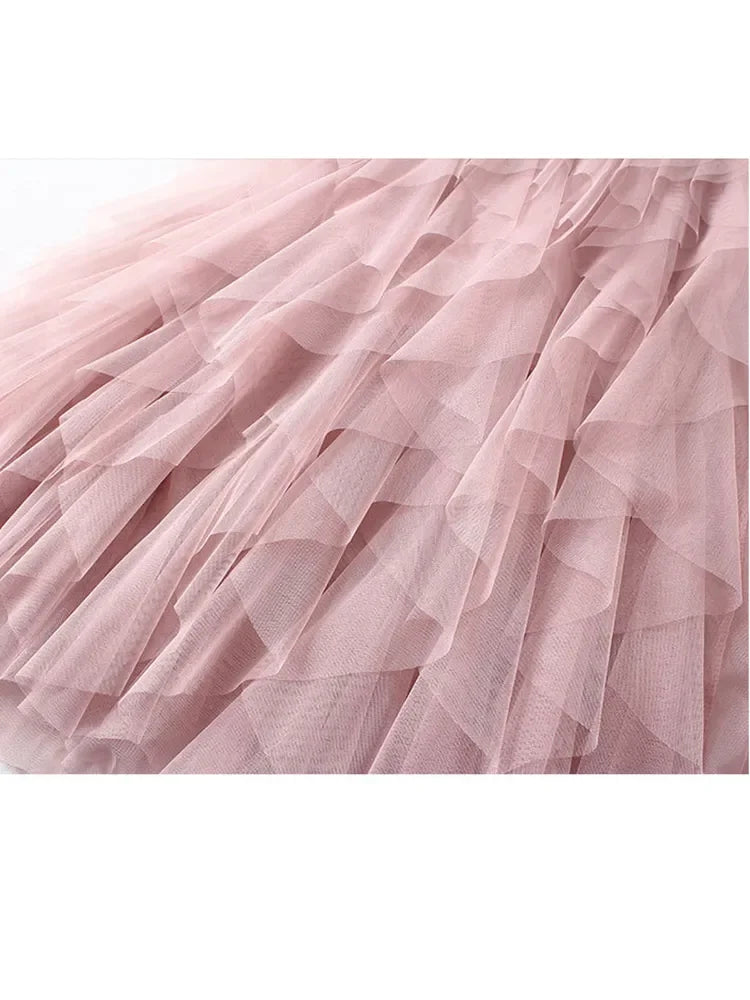 Pink Tulle Maxi Skirt