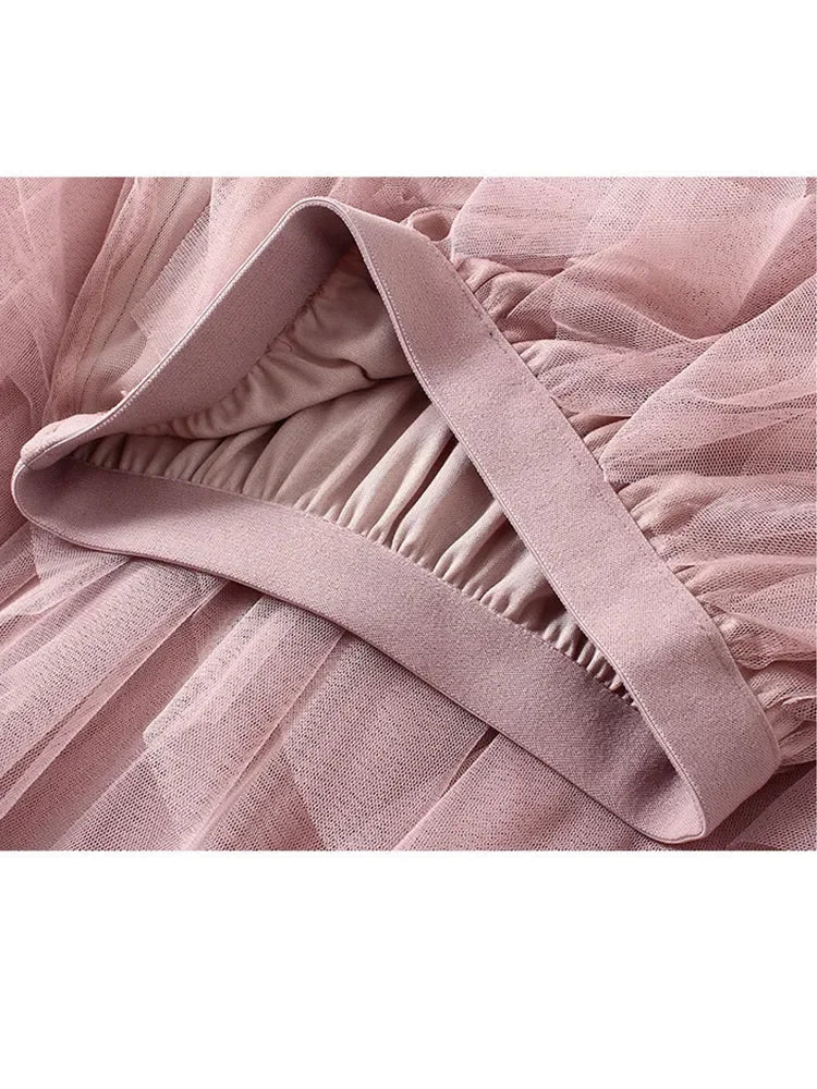 Pink Tulle Maxi Skirt