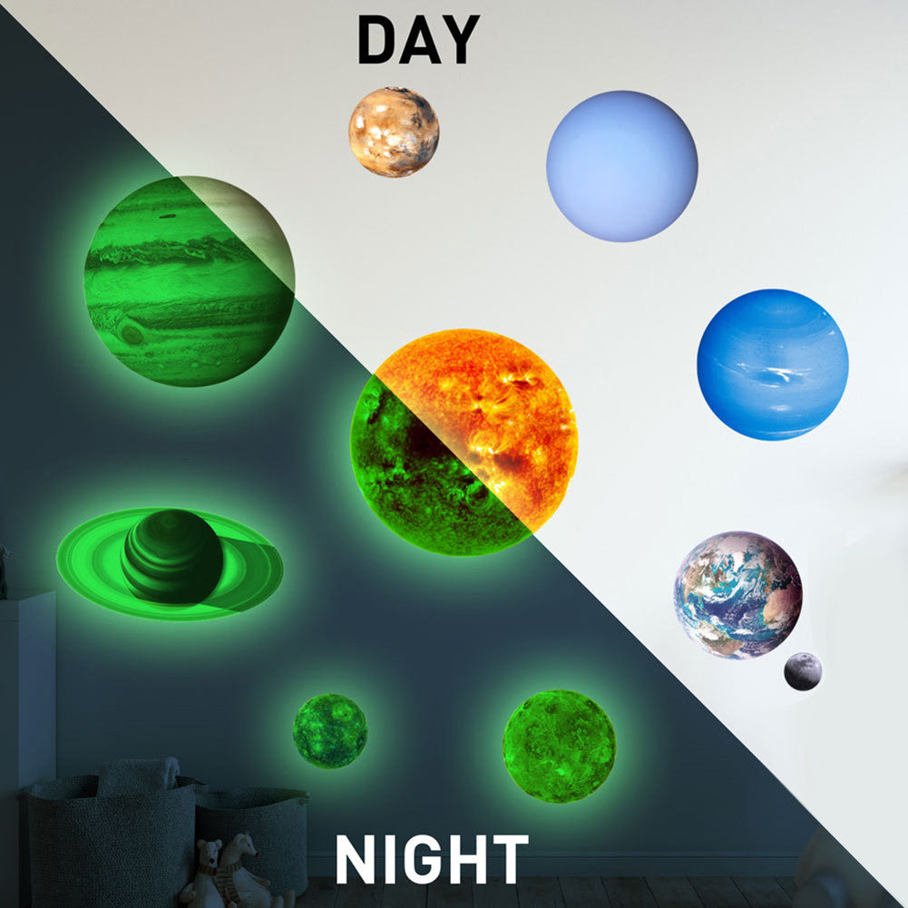 Luminous Solar System Themed Glowing Wall Sticker Home Decor for Children Room Bedroom <br>