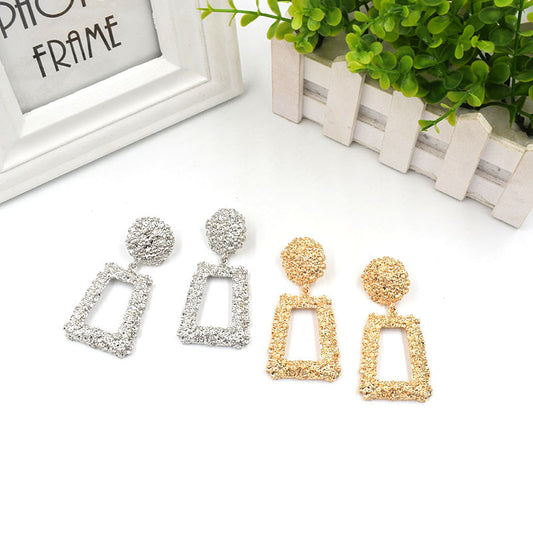 New Exaggerated Heavy Industry Metal Eardrops Geometric Shape