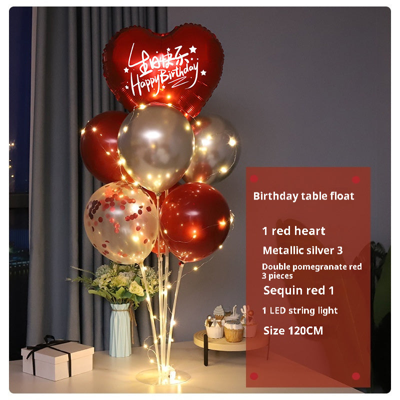 Online Red Light Table Floating Birthday Decoration Scene Layout Balloon