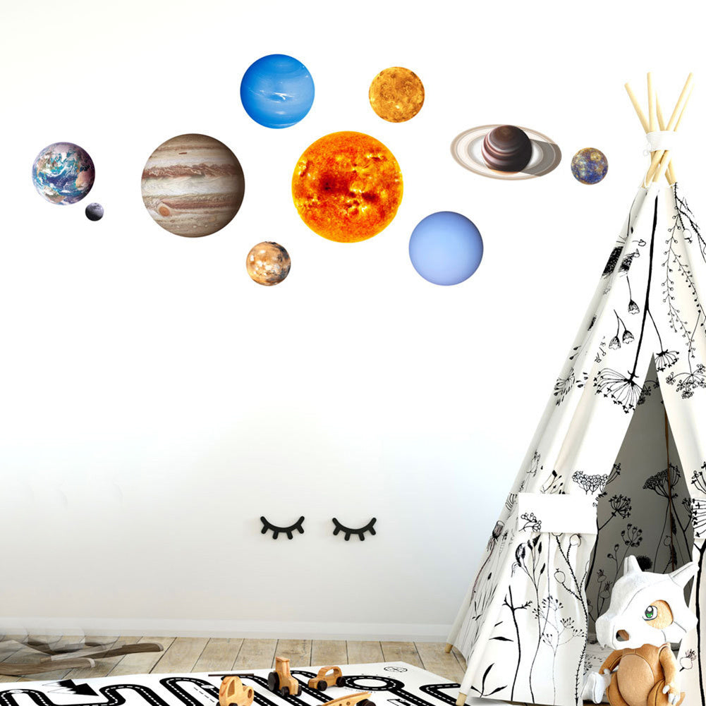 Luminous Solar System Themed Glowing Wall Sticker Home Decor for Children Room Bedroom <br>