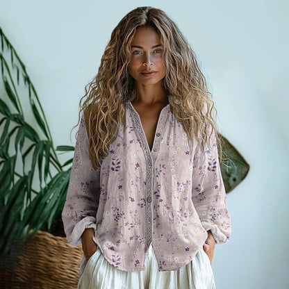 Women's 3D Printed Casual Floral Shirt