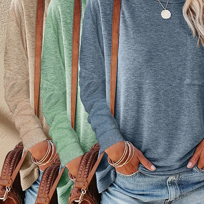 3pcs Women's Casual Long Sleeve T Shirts Soft Cross-border dropshipping