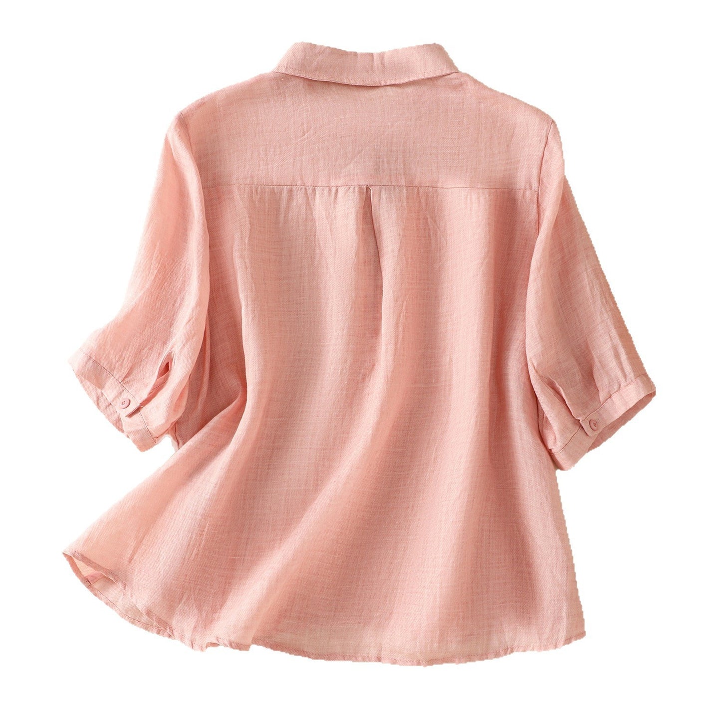 Solid Color Casual Loose Half-sleeve Shirt Women's All-match Slimming