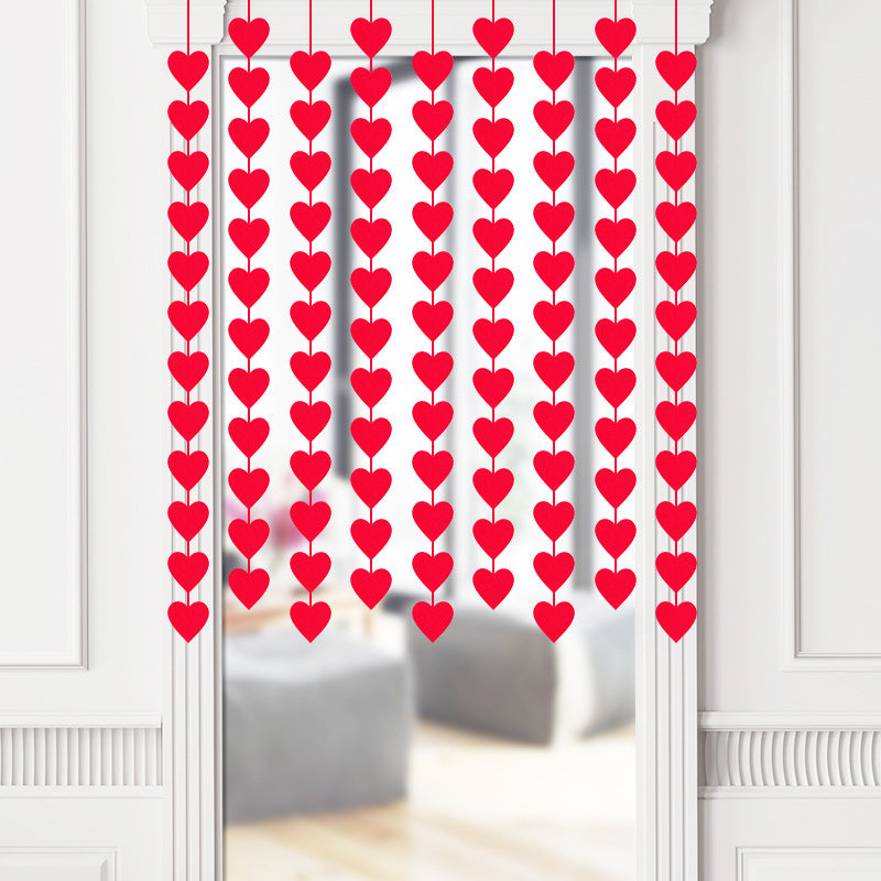 Wedding Room Decoration Felt Curtain Line Non-woven Love Latte Art Door Curtain