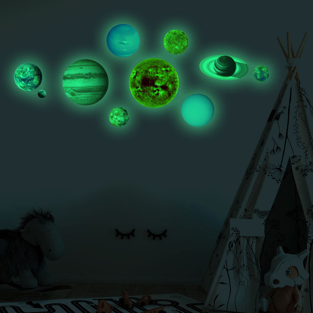 Luminous Solar System Themed Glowing Wall Sticker Home Decor for Children Room Bedroom <br>