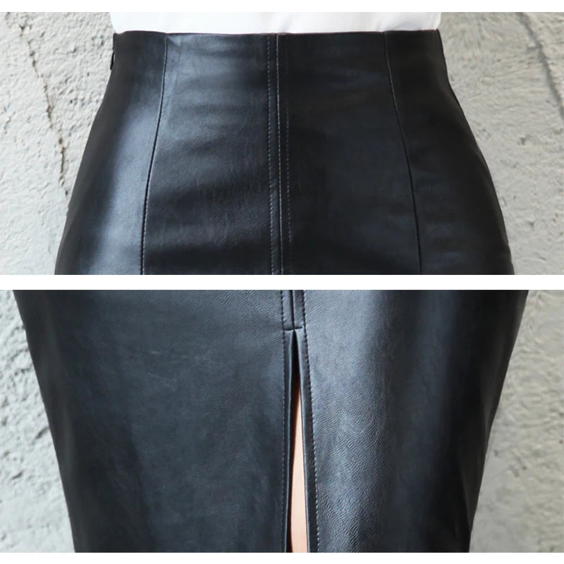 Women’s PU Leather Pencil Skirt