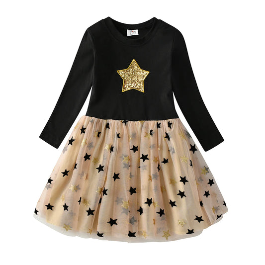 Winter Girls Star Princess Party Dress