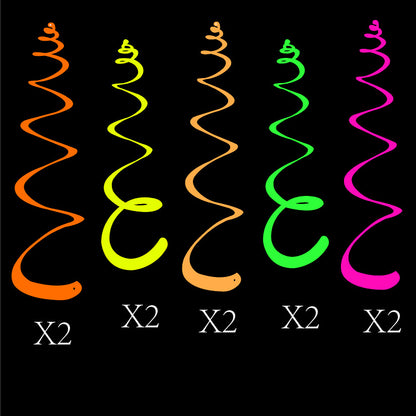 Night Party Fluorescent Paper Spiral Ornaments