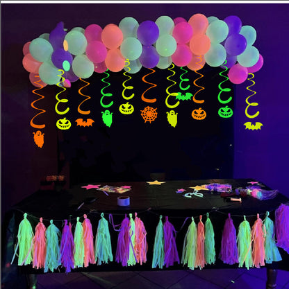 Night Party Fluorescent Paper Spiral Ornaments