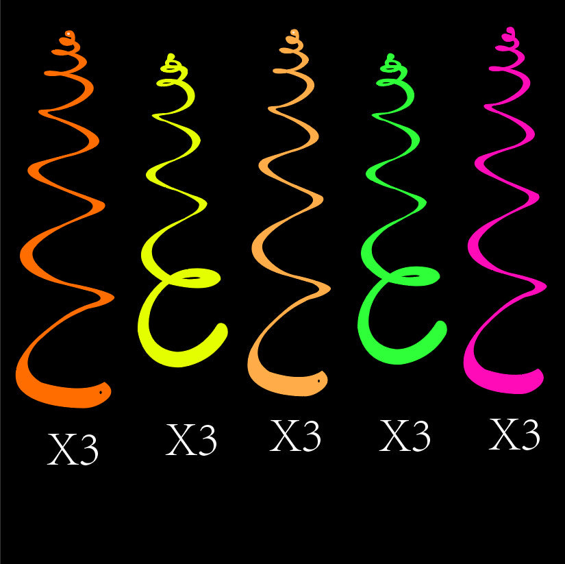 Night Party Fluorescent Paper Spiral Ornaments