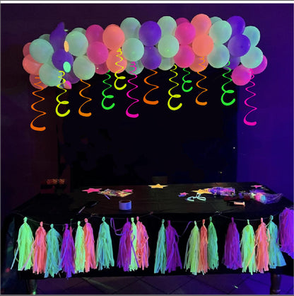 Night Party Fluorescent Paper Spiral Ornaments