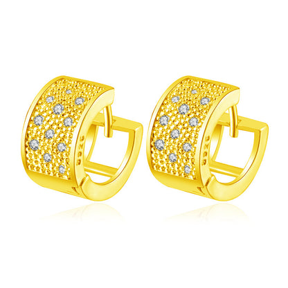 Simple Fashion Personality Round Diamond Geometric Ear Clip