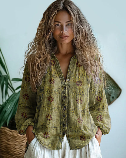 Women's 3D Printed Casual Floral Shirt