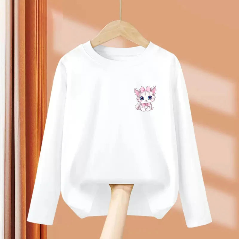 Cute Bow Cat DressTops for Girls