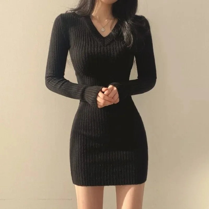 Korean Chic Slim Knit Dress