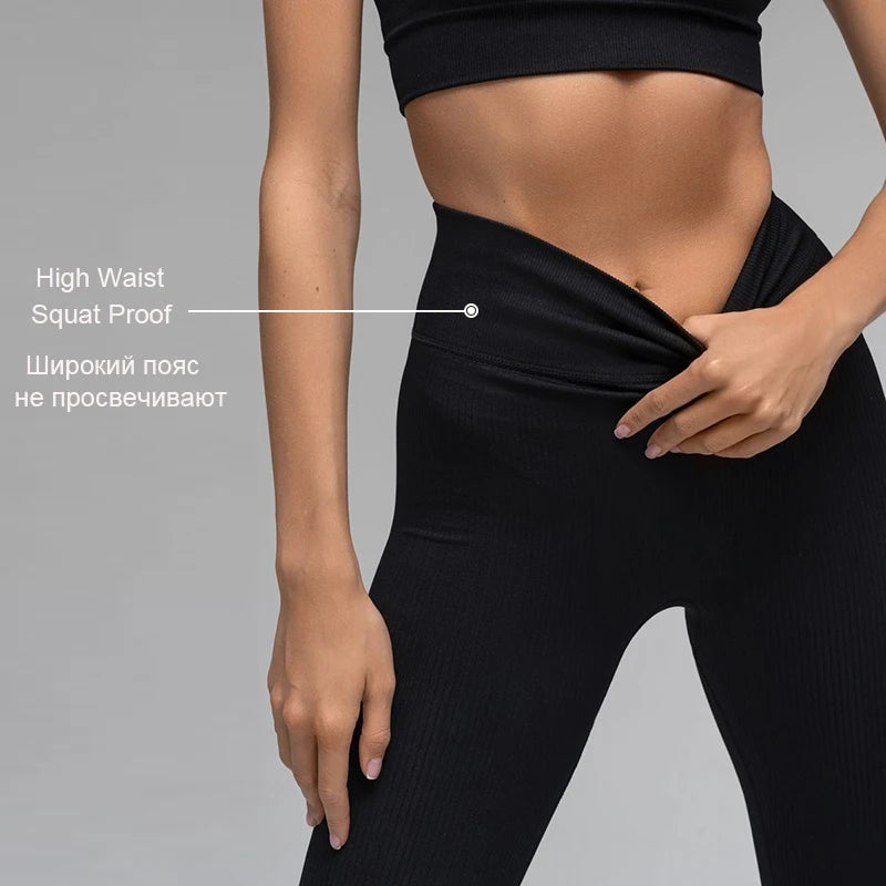 Ribbed High-Waisted Yoga Pants