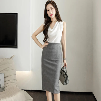 Elegant High-Waist Midi Skirt