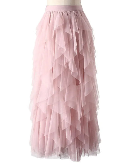 Pink Tulle Maxi Skirt