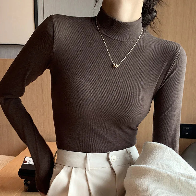 Elegant Knitted Turtleneck Top