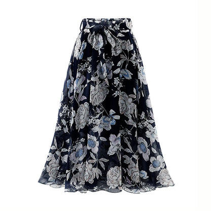 Summer Floral Midi Skirt