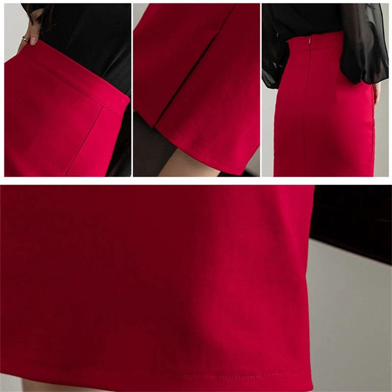 Elegant High-Waist Midi Skirt