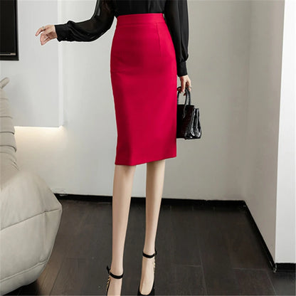 Elegant High-Waist Midi Skirt