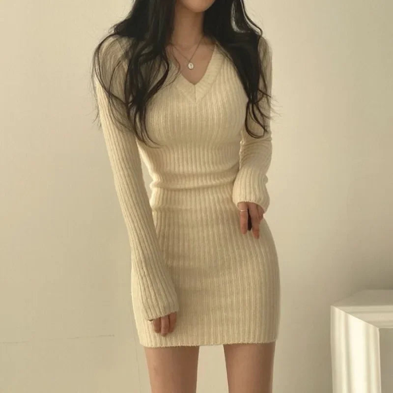 Korean Chic Slim Knit Dress