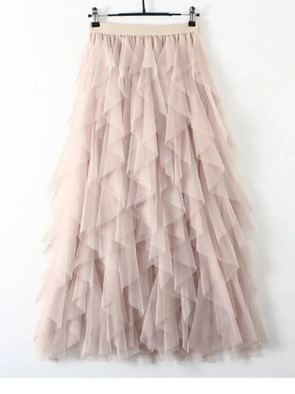 Pink Tulle Maxi Skirt