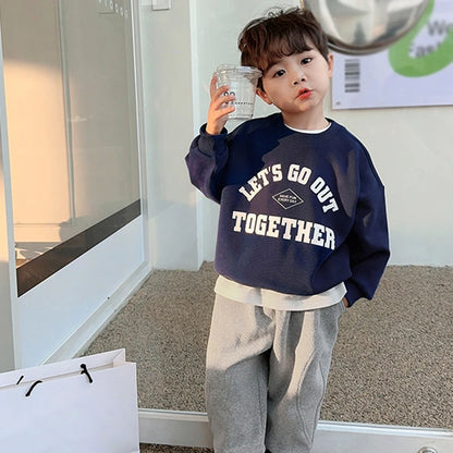 Kids Casual Printed Long Sleeve T-shirt