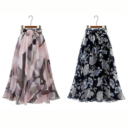 Summer Floral Midi Skirt