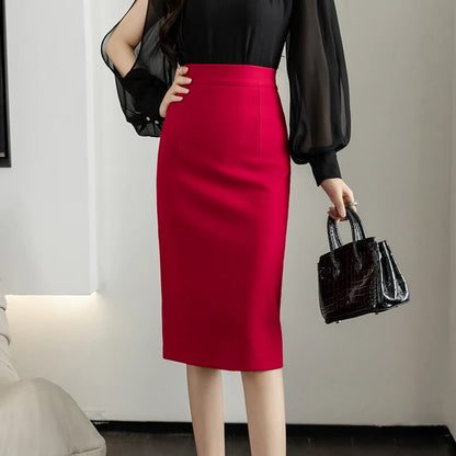 Elegant High-Waist Midi Skirt