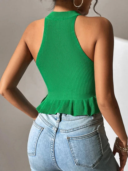 Spring Summer Sleeveless Knit Top