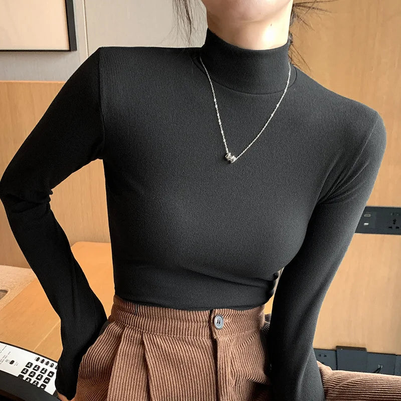 Elegant Knitted Turtleneck Top