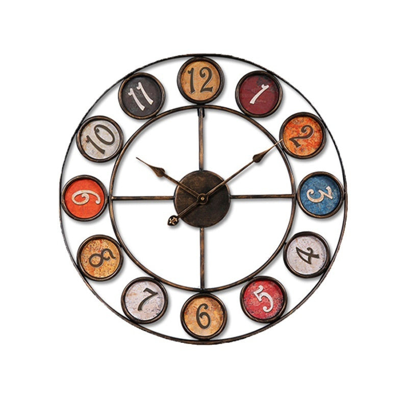 Creative Clocks Background Wall Simple Iron Retro Wall Clock