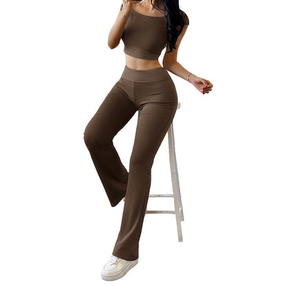 Casual Sporty Chic Solid-Color Slim-Fit Set