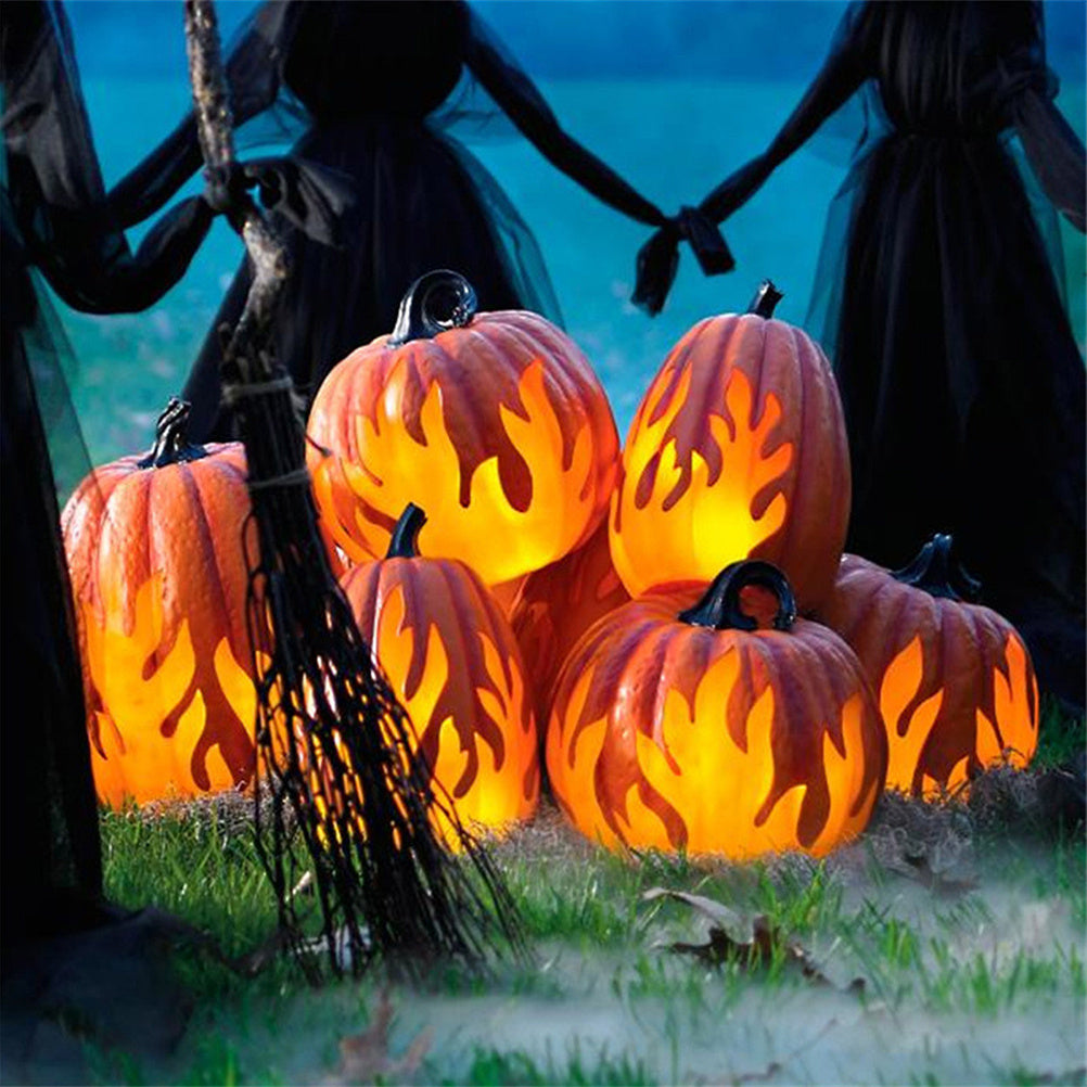 Halloween Pumpkin Lantern Battery Operated Jack O Lantern Flame Lighted Pumpkin Party Favor for Halloween Home Decoration