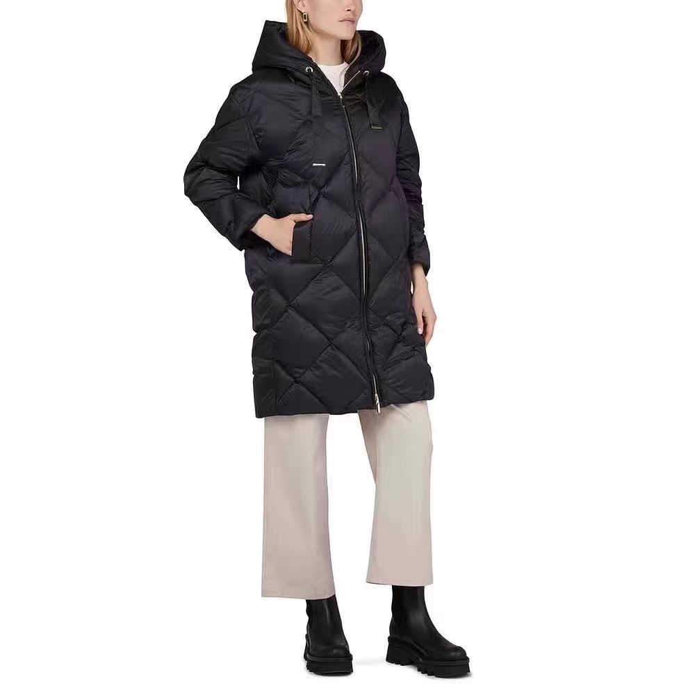 Classic Diamond Lattice Down Jacket Women's Thickened