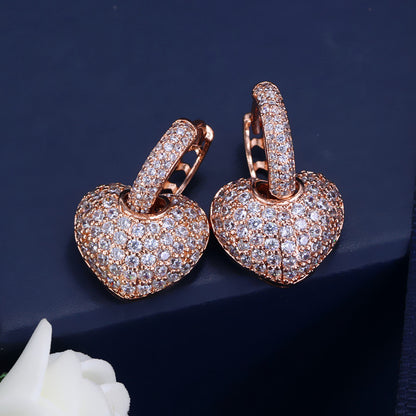 Heart-shaped Earrings Korean Style Peach Heart